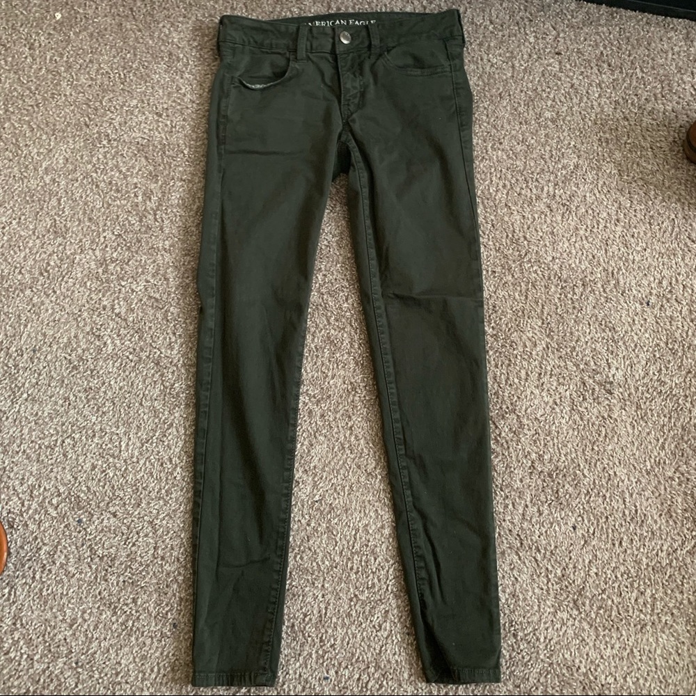 Dark Green American Eagle Jeggings